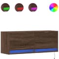 Miniatyrbilde 1 av 11: vidaXL TV Veggskap med LED brun eik 100x31x35 cm