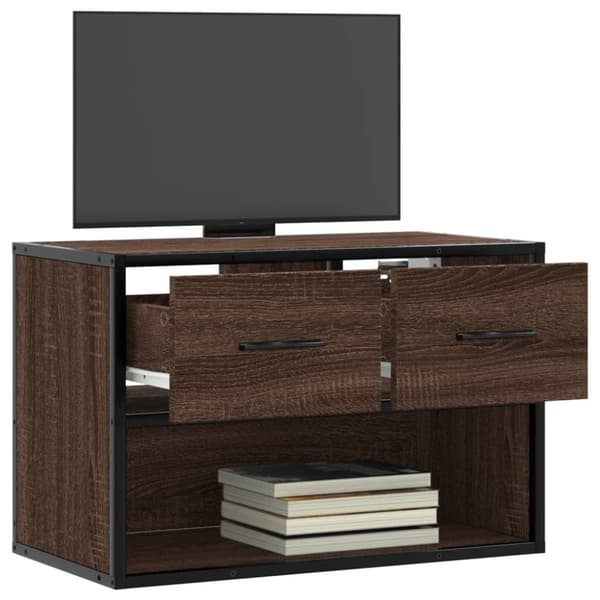 vidaXL TV-benk brun eik 60x31x39,5 cm konstruert tre og metall