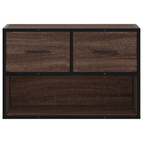vidaXL TV-benk brun eik 60x31x39,5 cm konstruert tre og metall
