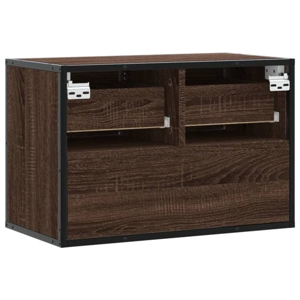 vidaXL TV-benk brun eik 60x31x39,5 cm konstruert tre og metall