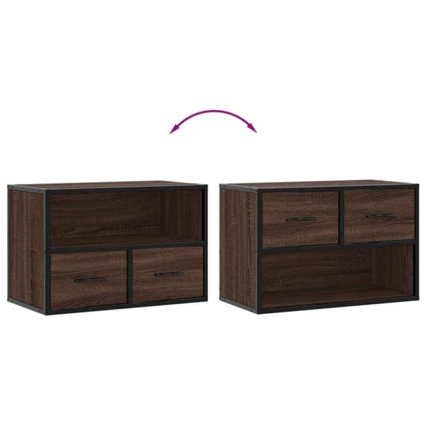vidaXL TV-benk brun eik 60x31x39,5 cm konstruert tre og metall
