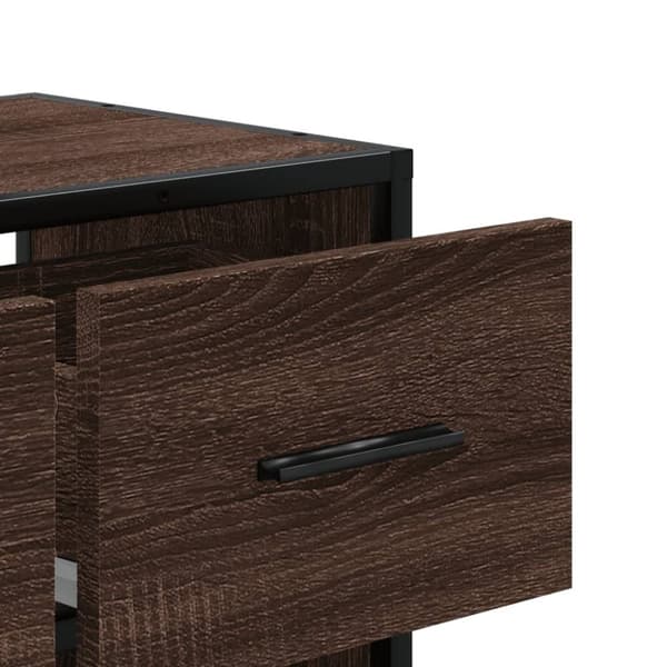 vidaXL TV-benk brun eik 60x31x39,5 cm konstruert tre og metall