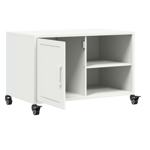 vidaXL TV-benk hvit 68x39x43,5 cm stål