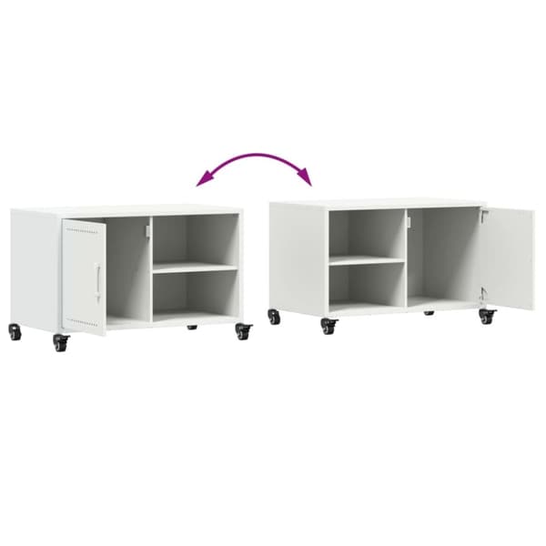 vidaXL TV-benk hvit 68x39x43,5 cm stål