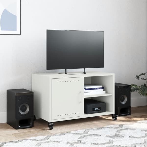 vidaXL tv-bord 68x39x43,5 cm stål hvid