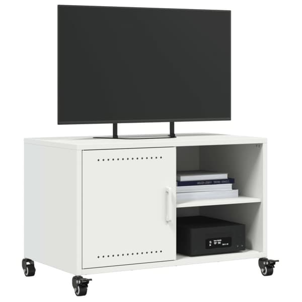 vidaXL tv-bord 68x39x43,5 cm stål hvid