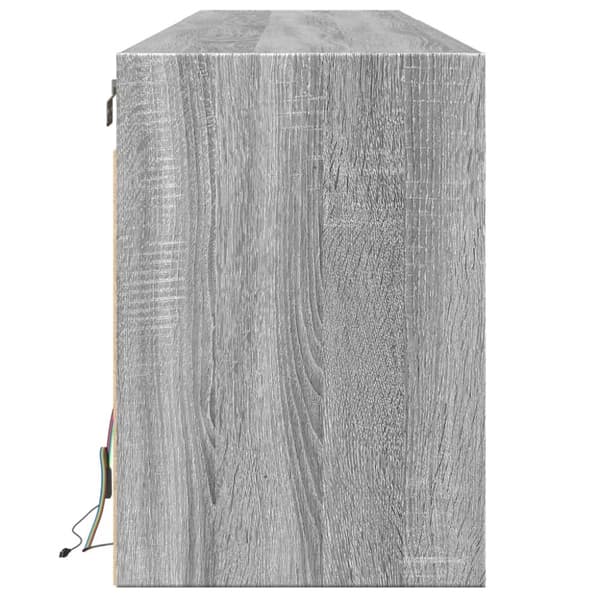 vidaXL væghængt tv-bord med LED 180x31x45 cm grå sonoma-eg