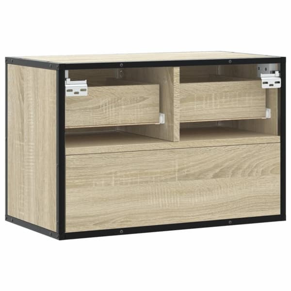 vidaXL TV-benk sonoma eik 60x31x39,5 cm konstruert tre og metall