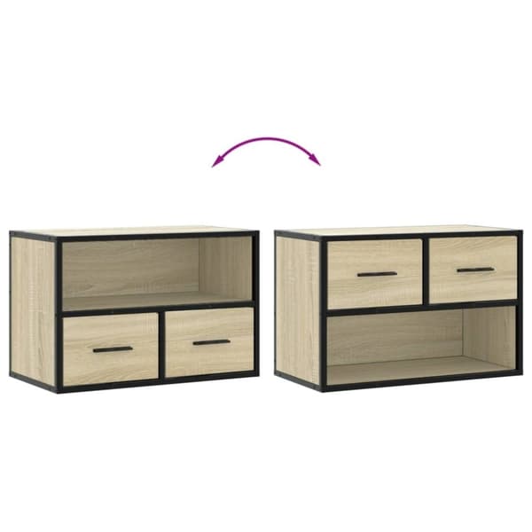 vidaXL TV-benk sonoma eik 60x31x39,5 cm konstruert tre og metall