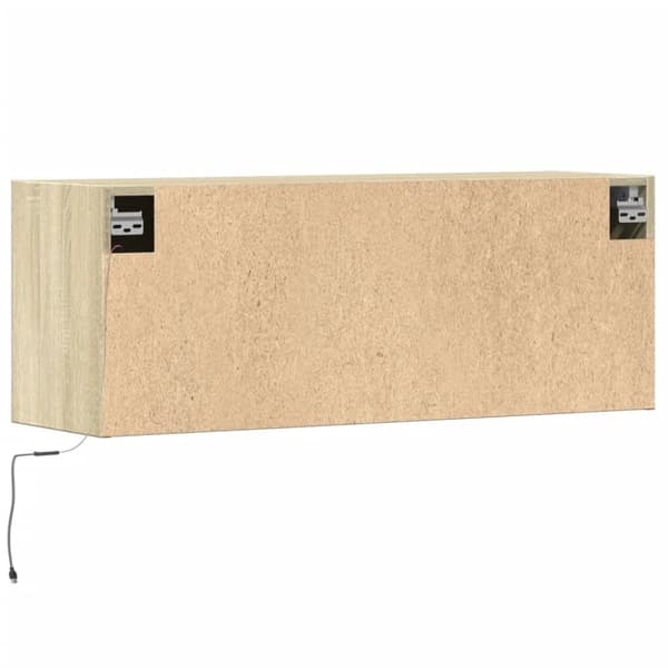vidaXL Vegghengt TV-benk med LED sonoma eik 100x31x35 cm