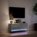 Miniatyrbilde 6 av 11: vidaXL Vegghengt TV-benk med LED grå sonoma 100x31x35 cm