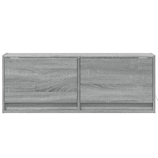 vidaXL Vegghengt TV-benk med LED grå sonoma 100x31x35 cm