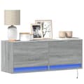Miniatyrbilde 2 av 11: vidaXL Vegghengt TV-benk med LED grå sonoma 100x31x35 cm