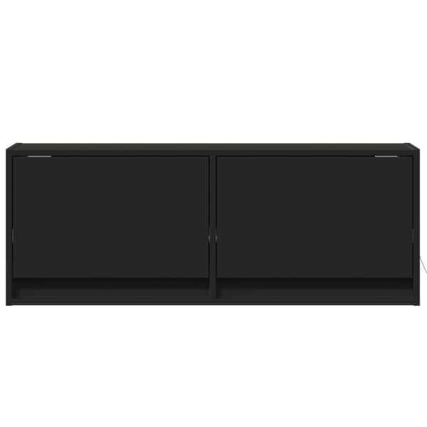 vidaXL Vegghengt TV-benk med LED svart 100x31x35 cm