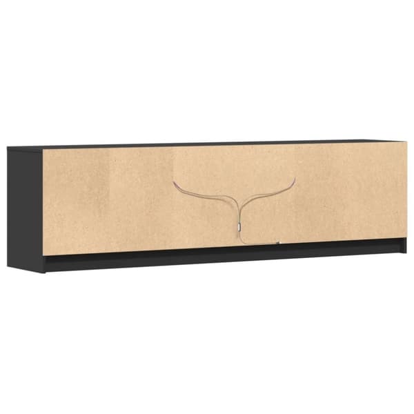 vidaXL TV-benk med LED svart 180x34x50 cm konstruert tre