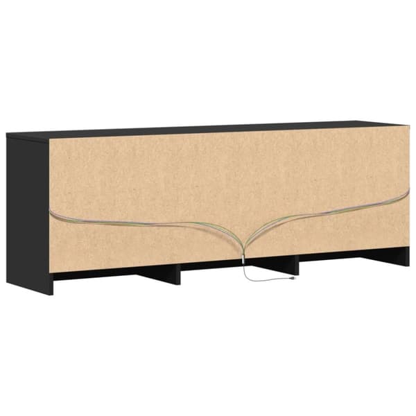 vidaXL Tv-bänk med LEDs svart 140x34x50 cm konstruerat trä