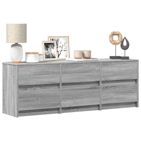 vidaXL TV-benk med LED grå sonoma 140x34x50 cm konstruert tre