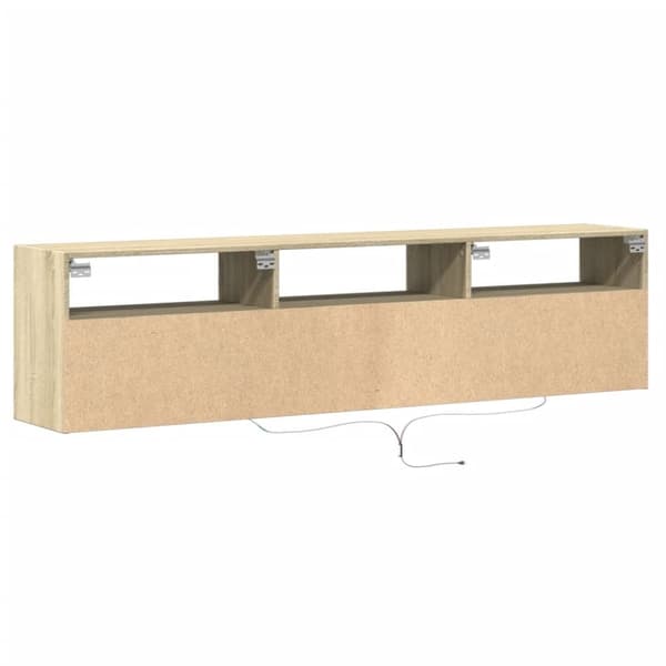 vidaXL Vegghengt TV-benk med LED sonoma eik 180x31x45 cm