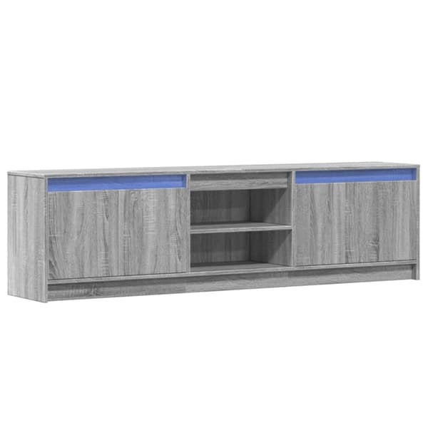 vidaXL Tv-bänk med LEDs grå sonoma 180x34x50 cm konstruerat trä