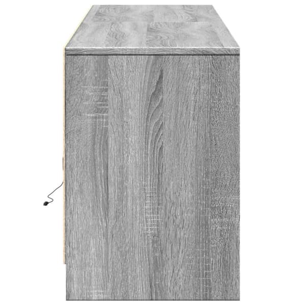 vidaXL Tv-bänk med LEDs grå sonoma 180x34x50 cm konstruerat trä