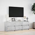 Miniatyrbild 5 av 11: vidaXL Tv-bänk med LEDs betonggrå 140x34x50 cm konstruerat trä