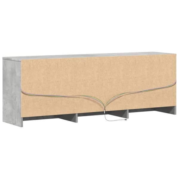 vidaXL Tv-bänk med LEDs betonggrå 140x34x50 cm konstruerat trä