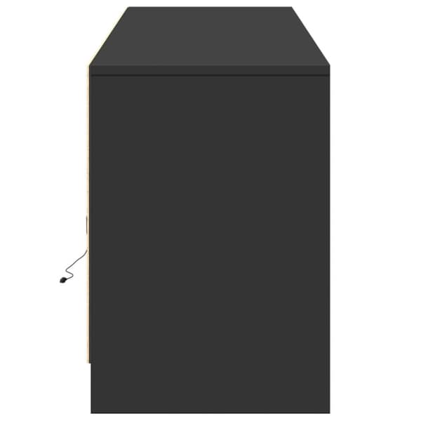 vidaXL tv-bord med LED-lys 180x34x50 cm konstrueret træ sort