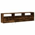 Miniatyrbillede 4 af 11: vidaXL væghængt tv-bord med LED 180x31x45 cm røget egetræsfarve