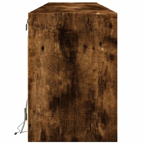 vidaXL væghængt tv-bord med LED 180x31x45 cm røget egetræsfarve