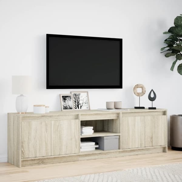 vidaXL TV-taso LED-valoilla Sonoma-tammi 180x34x50 cm tekninen puu