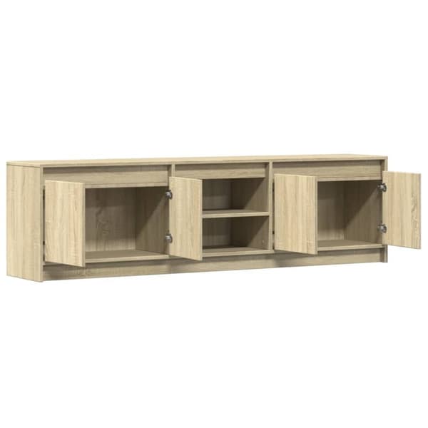 vidaXL TV-taso LED-valoilla Sonoma-tammi 180x34x50 cm tekninen puu