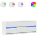 Miniatyrbillede 3 af 11: vidaXL tv-bord med LED-lys 140x34x50 cm konstrueret træ hvid