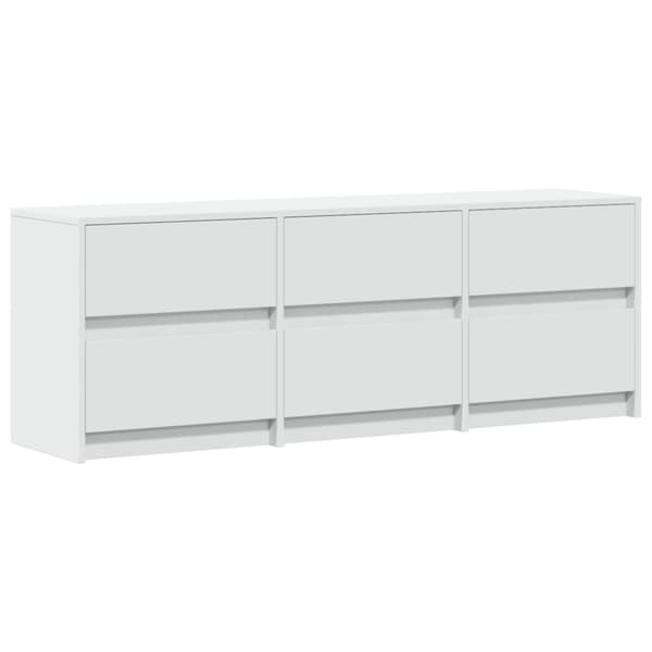 vidaXL tv-bord med LED-lys 140x34x50 cm konstrueret træ hvid