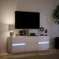Miniatyrbillede 6 af 11: vidaXL tv-bord med LED-lys 140x34x50 cm konstrueret træ hvid