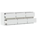 Miniatyrbillede 7 af 11: vidaXL tv-bord med LED-lys 140x34x50 cm konstrueret træ hvid