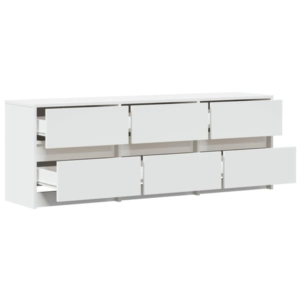 vidaXL tv-bord med LED-lys 140x34x50 cm konstrueret træ hvid