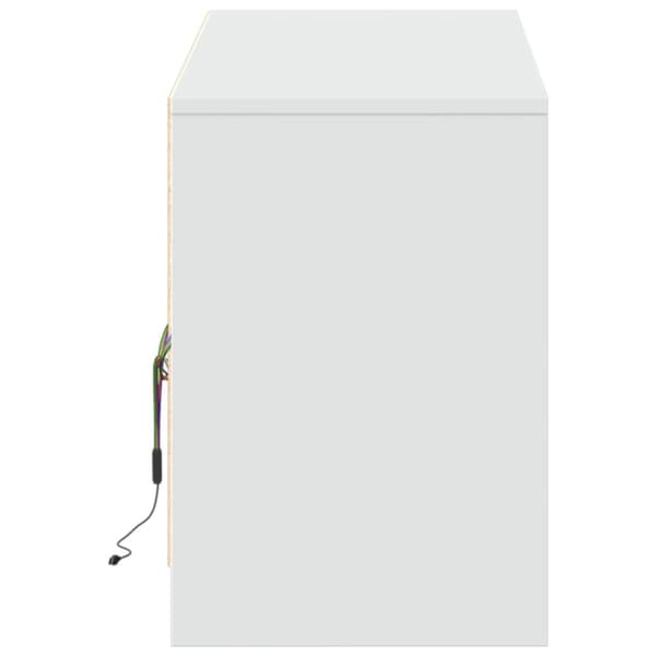 vidaXL tv-bord med LED-lys 140x34x50 cm konstrueret træ hvid