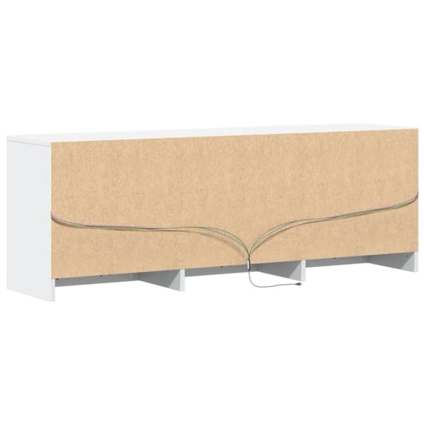 vidaXL tv-bord med LED-lys 140x34x50 cm konstrueret træ hvid