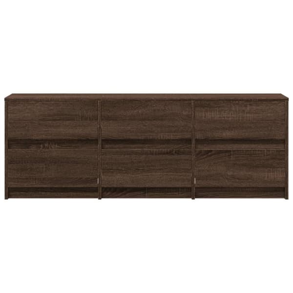 vidaXL tv-bord m. LED-lys 140x34x50 cm konstrueret træ brunt eg
