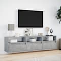 Pikkukuva 5 / 11: vidaXL TV-seinäkaappi LED-valoilla betoninharmaa 180x31x45 cm