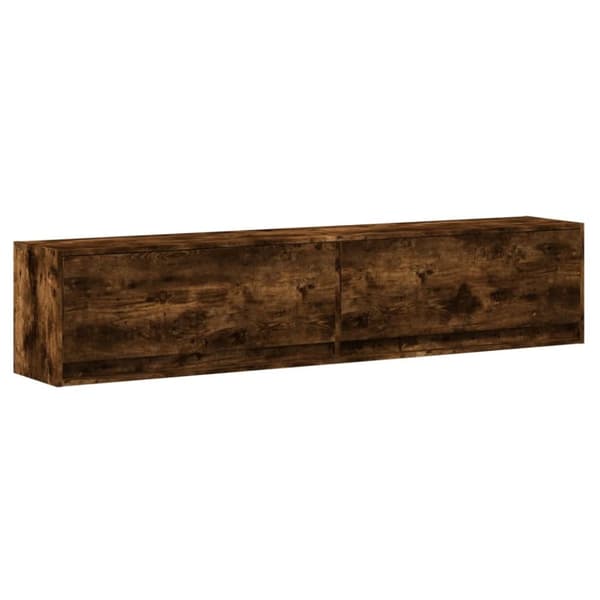 vidaXL TV-seinäkaappi LED-valoilla savutammi 180x31x38 cm