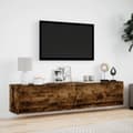 Pikkukuva 5 / 11: vidaXL TV-seinäkaappi LED-valoilla savutammi 180x31x38 cm