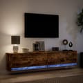 Pikkukuva 6 / 11: vidaXL TV-seinäkaappi LED-valoilla savutammi 180x31x38 cm