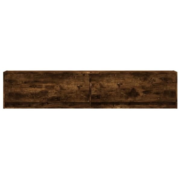 vidaXL TV-seinäkaappi LED-valoilla savutammi 180x31x38 cm
