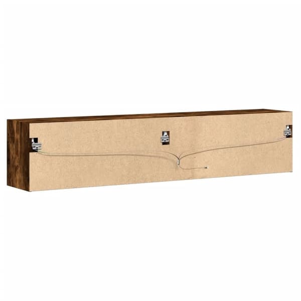 vidaXL TV-seinäkaappi LED-valoilla savutammi 180x31x38 cm