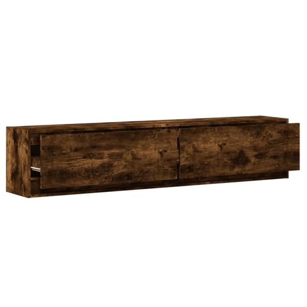 vidaXL TV-seinäkaappi LED-valoilla savutammi 180x31x38 cm