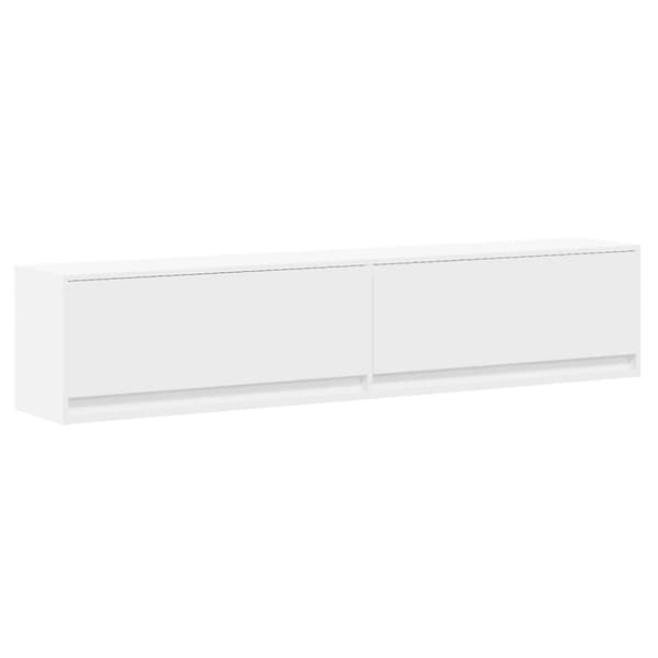 vidaXL væghængt tv-bord med LED 180x31x38 cm hvid