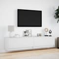 Miniatyrbillede 5 af 11: vidaXL væghængt tv-bord med LED 180x31x38 cm hvid
