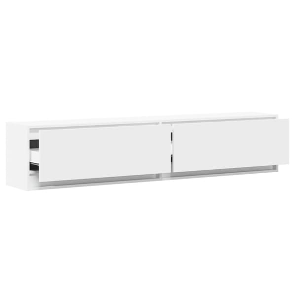 vidaXL væghængt tv-bord med LED 180x31x38 cm hvid