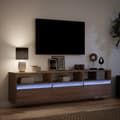 Miniatyrbilde 6 av 11: vidaXL Vegghengt TV-benk med LED brun eik 180x31x45 cm